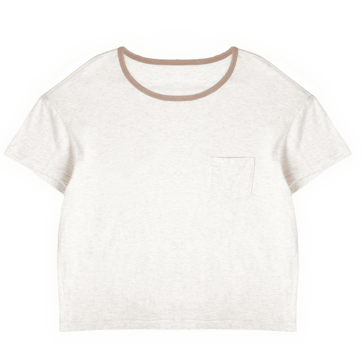 Oatmeal Ringer Pocket Tee - Wear Wojo