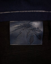 Hemp canvas mule pants in 55% hemp and organic cotton with a relaxed fit by WOJO