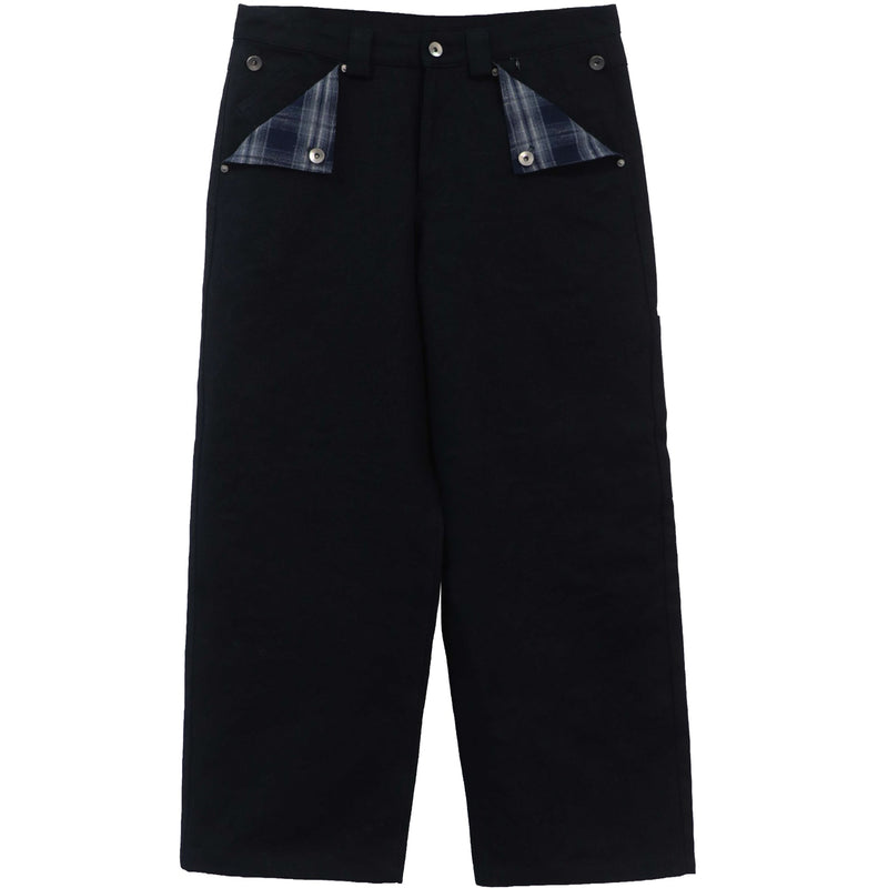 Hemp canvas mule pants in 55% hemp and organic cotton with a relaxed fit by WOJO