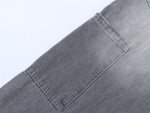 Silver grey textured slub denim jeans with a relaxed fit by WOJO