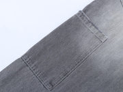 Silver grey textured slub denim jeans with a relaxed fit by WOJO