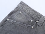 Silver grey textured slub denim jeans with a relaxed fit by WOJO