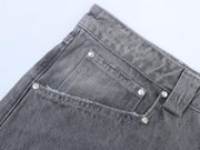 Silver grey textured slub denim jeans with a relaxed fit by WOJO