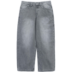 Silver grey textured slub denim jeans with a relaxed fit by WOJO