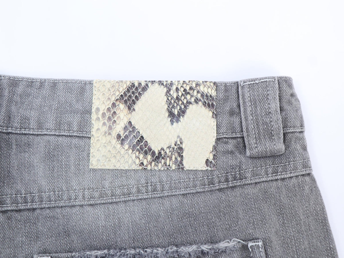 Silver grey textured slub denim jeans with a relaxed fit by WOJO
