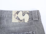 Silver grey textured slub denim jeans with a relaxed fit by WOJO