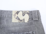 Silver grey textured slub denim jeans with a relaxed fit by WOJO