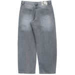 Silver grey textured slub denim jeans with a relaxed fit by WOJO