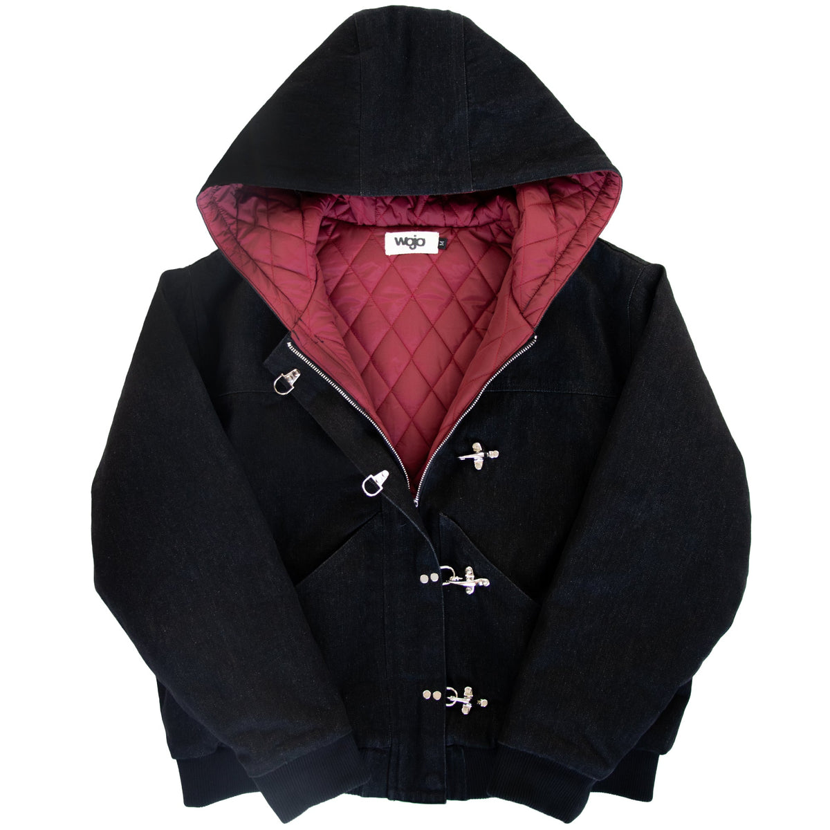 Slub denim bomber jacket with quilted lining by WOJO
