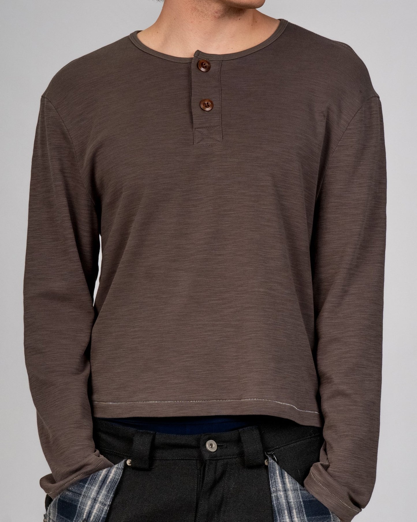 Slub Grey Henley - Wear Wojo