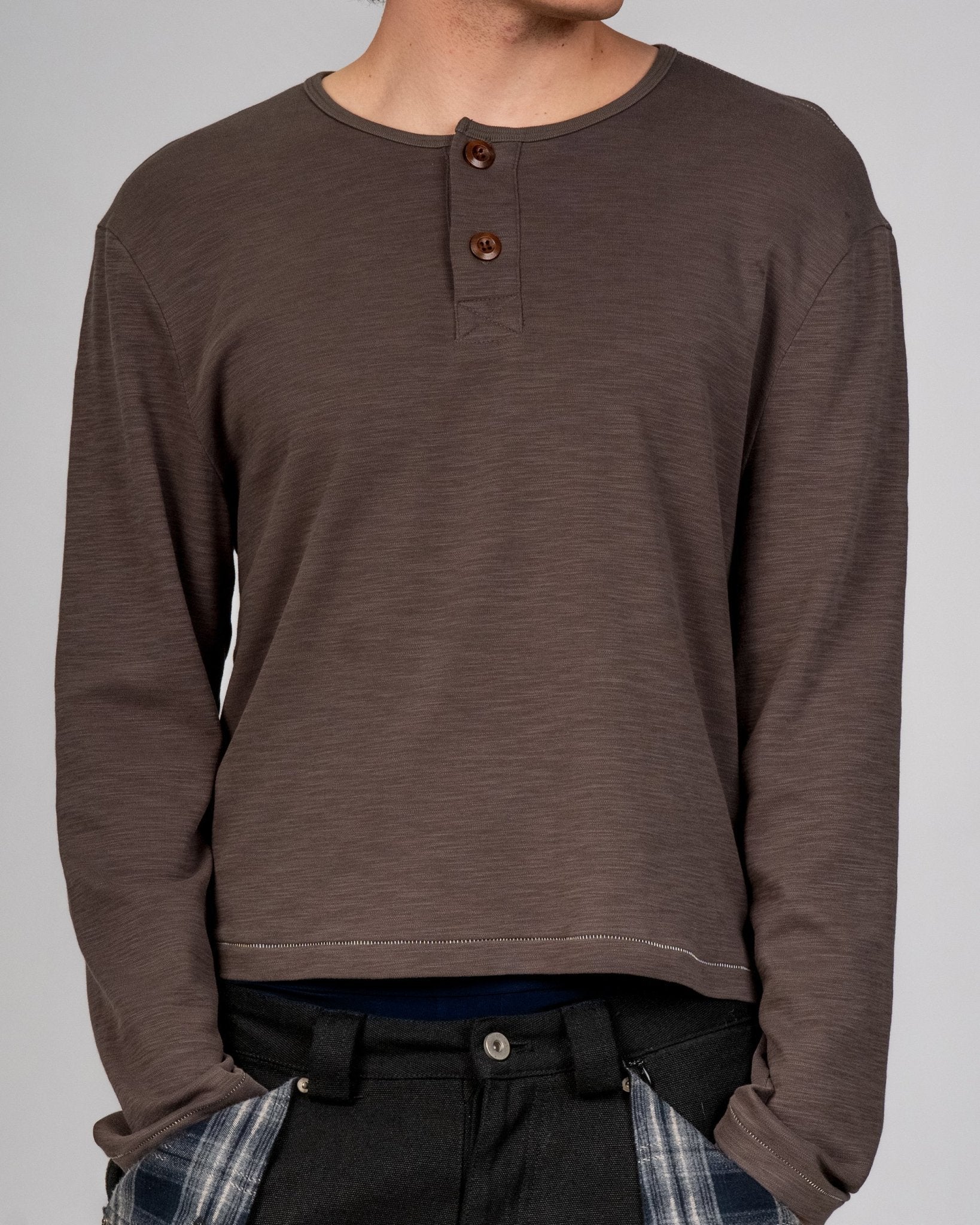 Slub Grey Henley - Wear Wojo