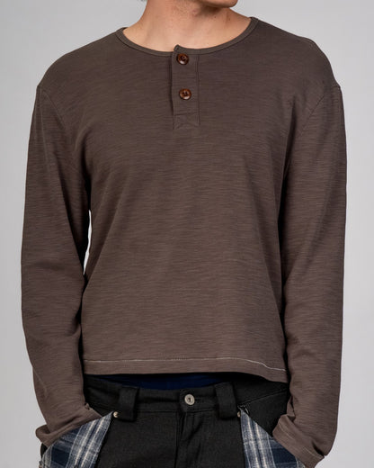Slub Grey Henley - Wear Wojo