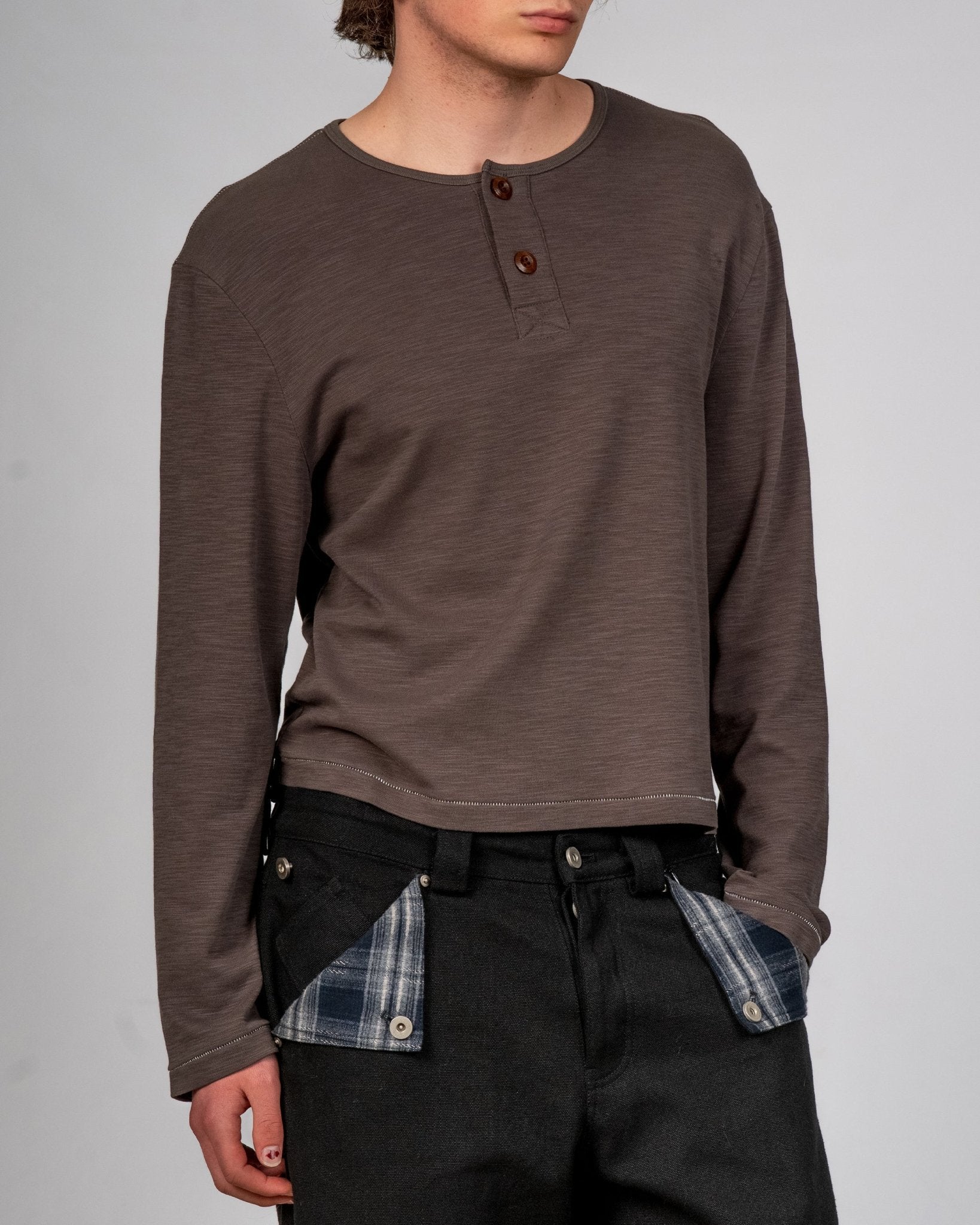 Slub Grey Henley - Wear Wojo