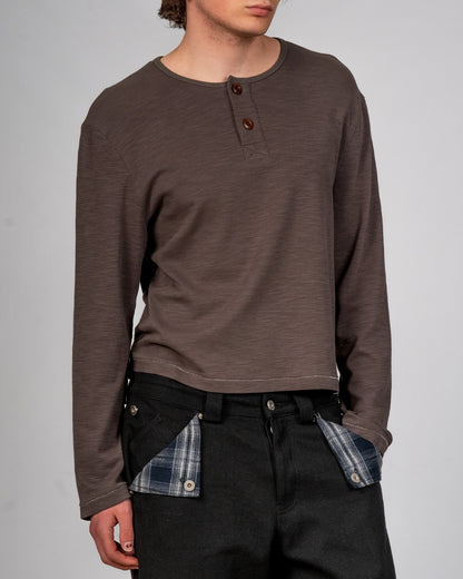 Slub Grey Henley - Wear Wojo
