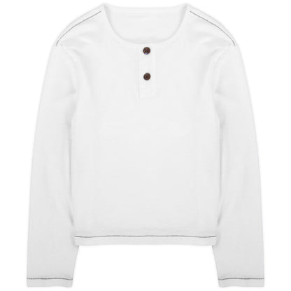 Slub White Henley - Wear Wojo