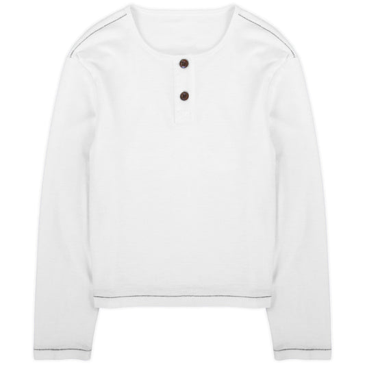Slub White Henley - Wear Wojo