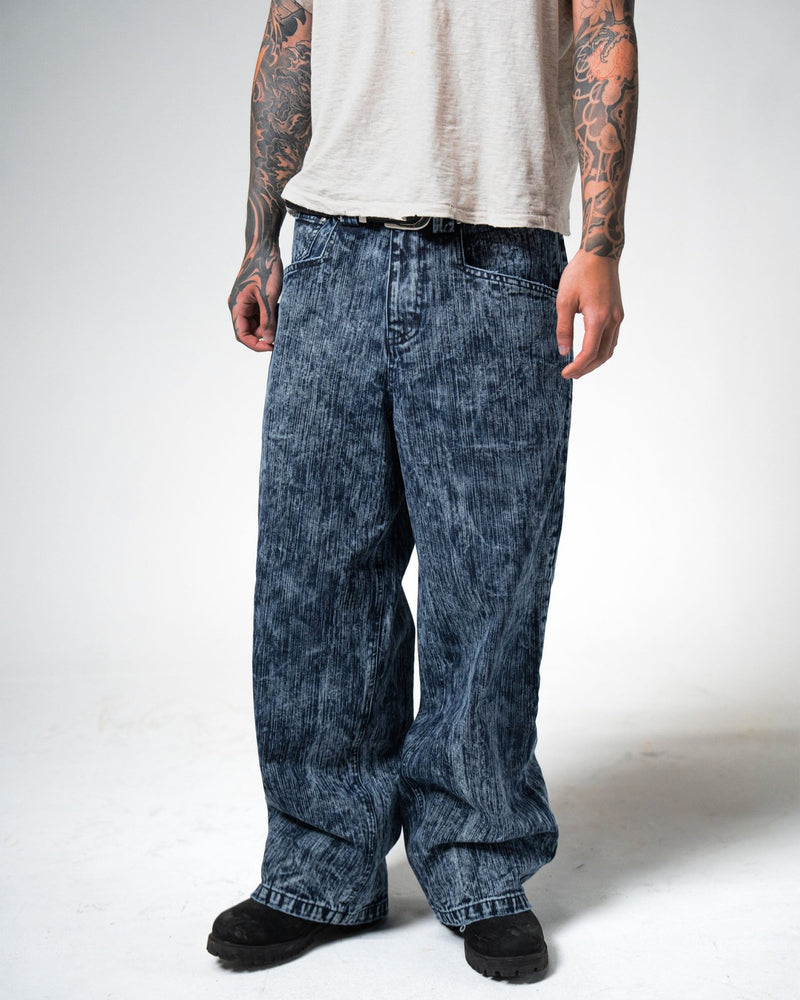 Snowflake Wide Leg Slub Denim - Wear Wojo