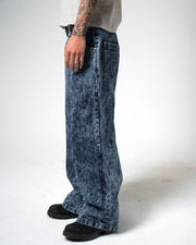 Snowflake Wide Leg Slub Denim - Wear Wojo