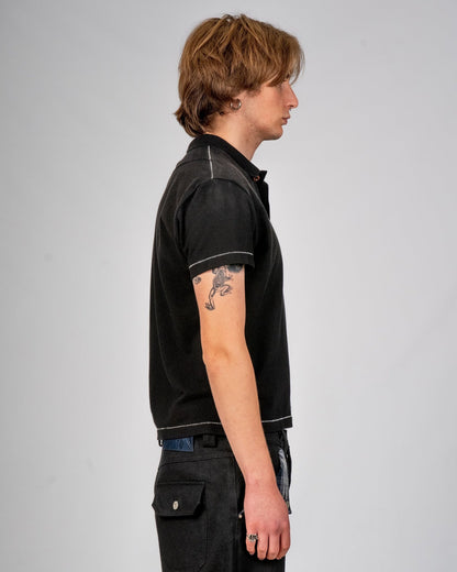 Sunfaded Black Polo - Wear Wojo