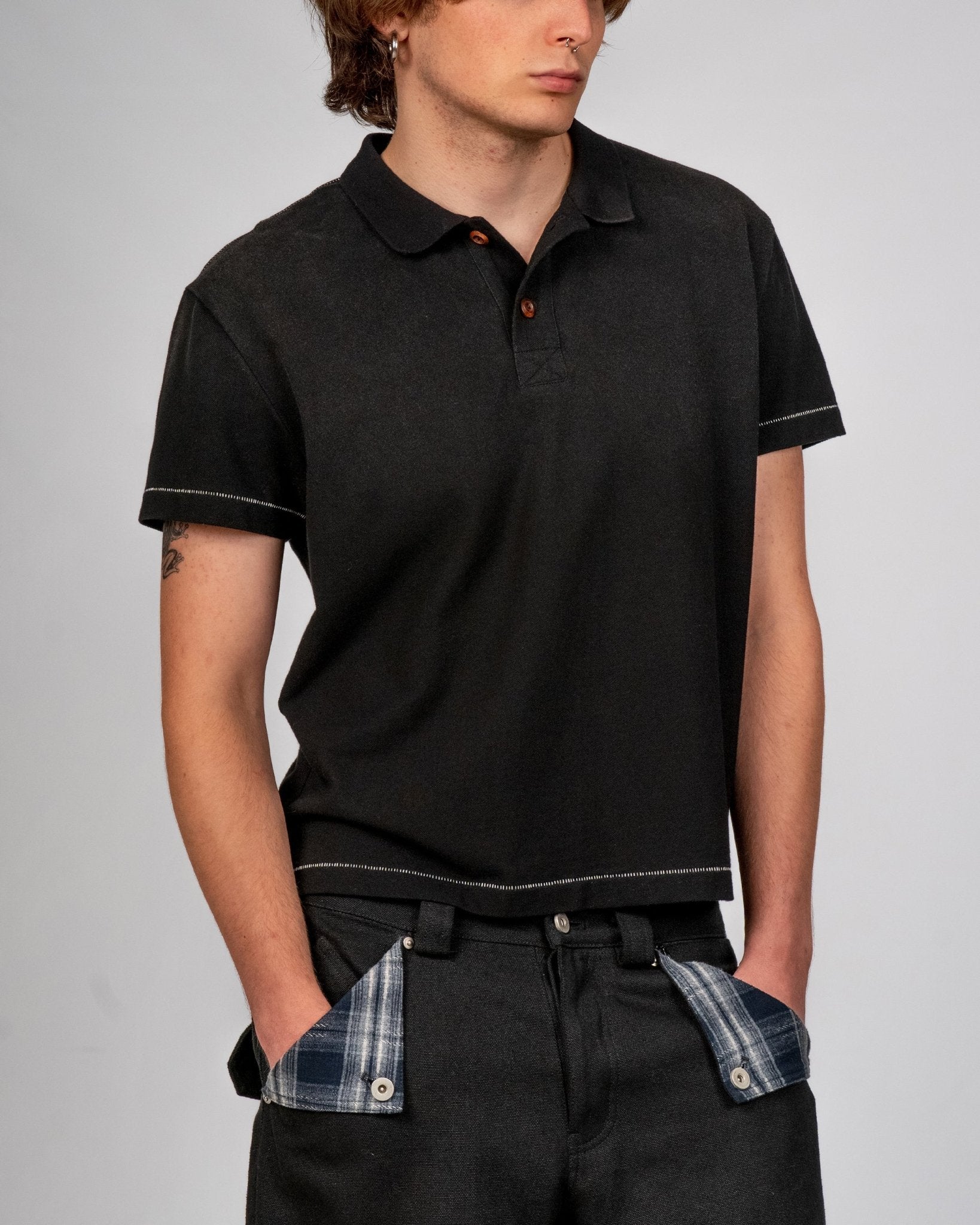 Sunfaded Black Polo - Wear Wojo