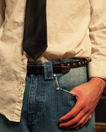 Slim sunset-toned studded microbelt by WOJO