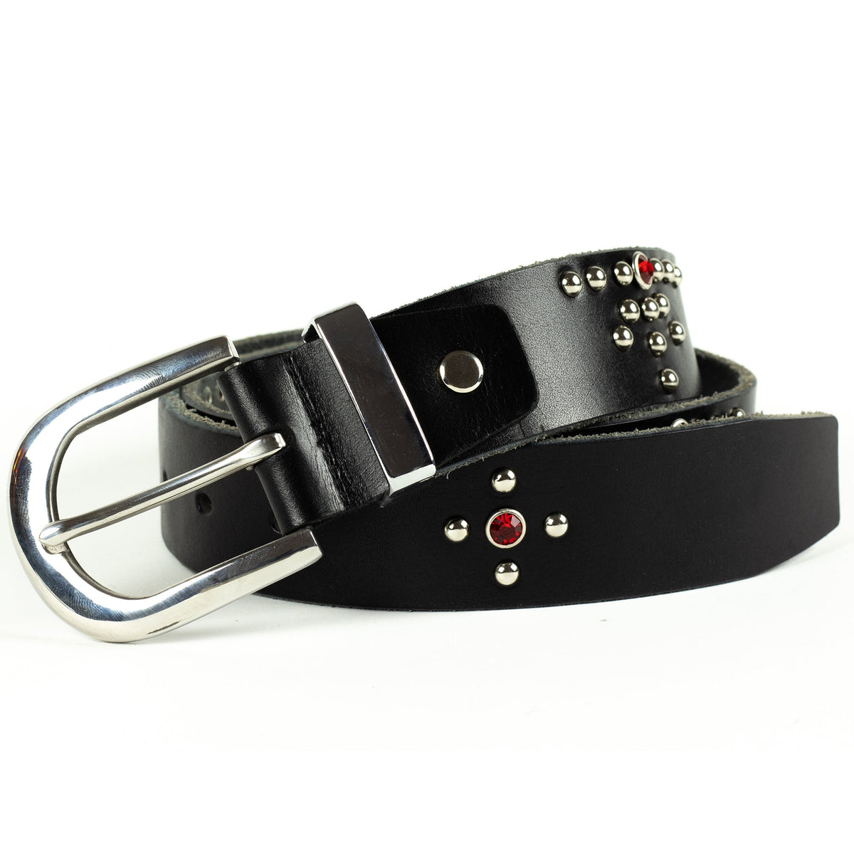 Studded leather belt in sunset tones by WOJO