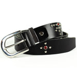 Studded leather belt in sunset tones by WOJO