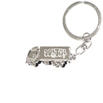 Polished silver laser-engraved metal keychain by WOJO