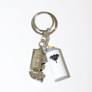 Polished silver laser-engraved metal keychain by WOJO