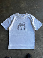 Oversized heavyweight cotton tee with StrayCat artwork by WOJO