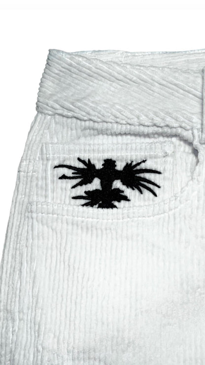 White Corduroy Skate Pants - Wear Wojo
