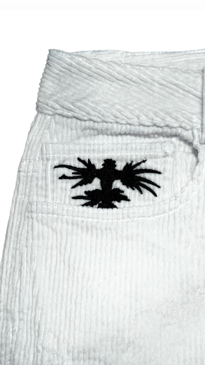 White Corduroy Skate Pants - Wear Wojo