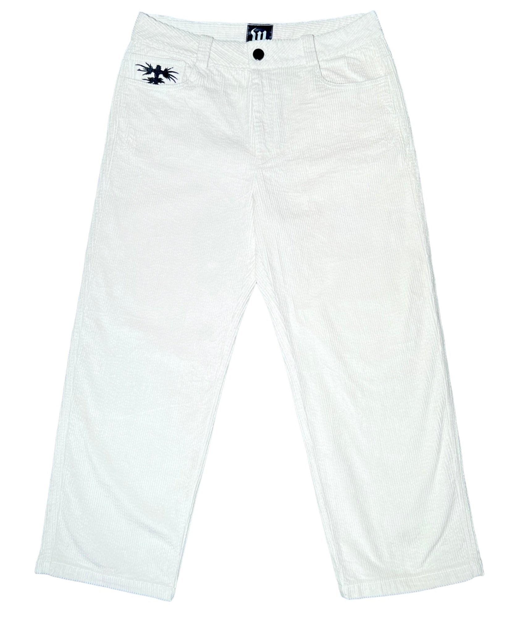 White Corduroy Skate Pants - Wear Wojo
