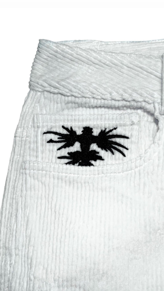White Corduroy Skate Pants - Wear Wojo